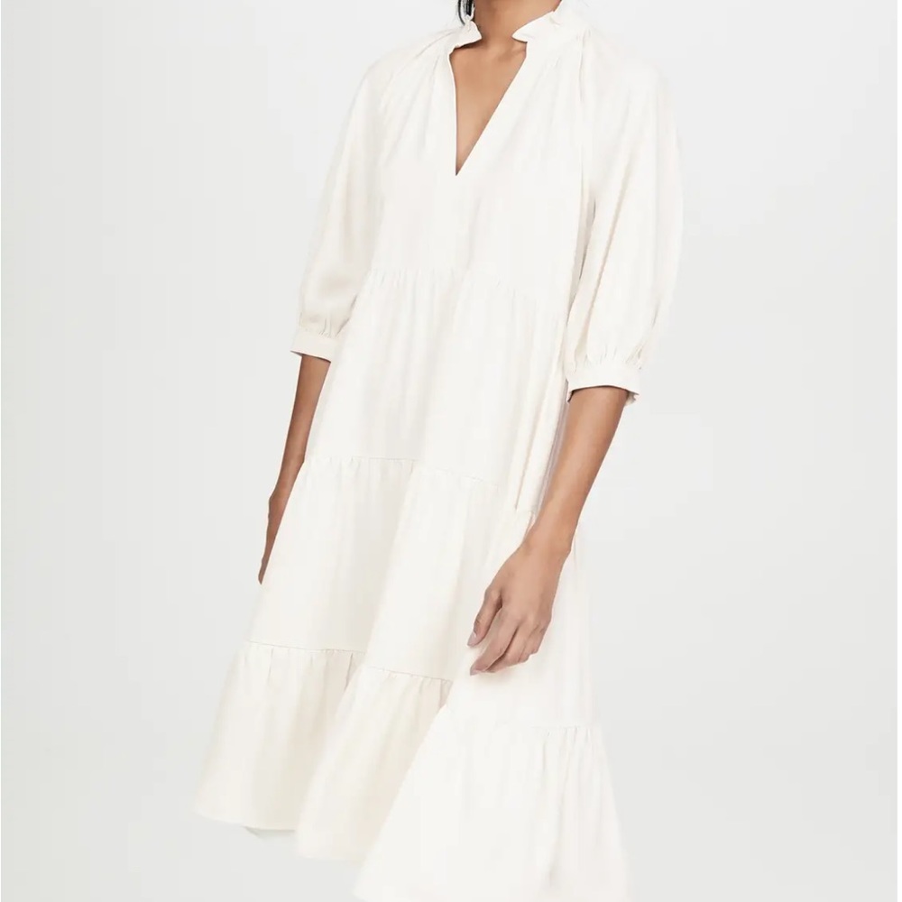 AMANDA UPRICHARD Saffron Midi Dress Ivory